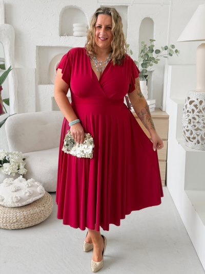 Áčkové šaty Ladonna do 4XL bordo