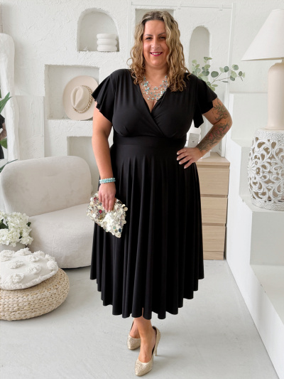 Áčkové šaty Ladonna do 4XL černé