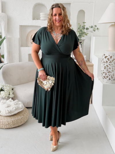 Áčkové šaty Ladonna do 4XL smaragdové
