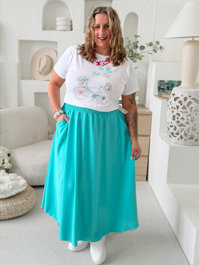 Sukně z nemačkavého materiálu do 5XL mint