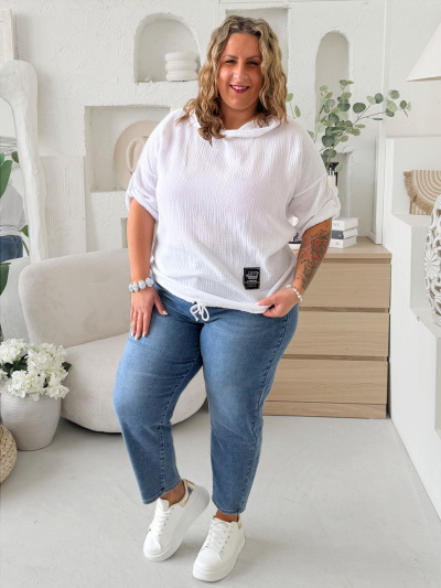 Mušelínová mikina Dante do 3XL - bílá