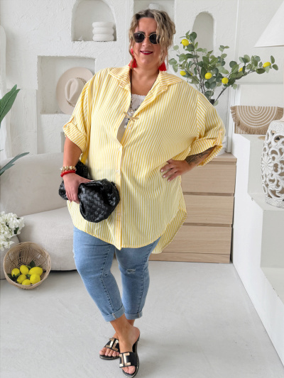 Krepová košile do 5XL - žlutá