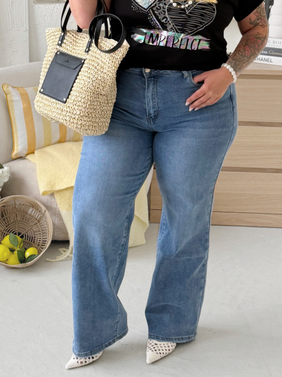 Rovné džíny Wide Leg Pearl do 4XL