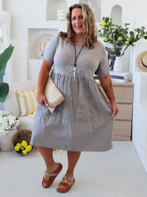 Áčkové midi šaty Luna do 4XL - fango