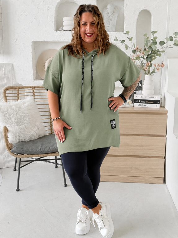 Halenka Sporty z nemačkavého materiálu - khaki
