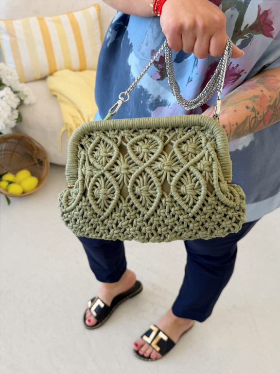 Pletená kabelka Lucy - khaki