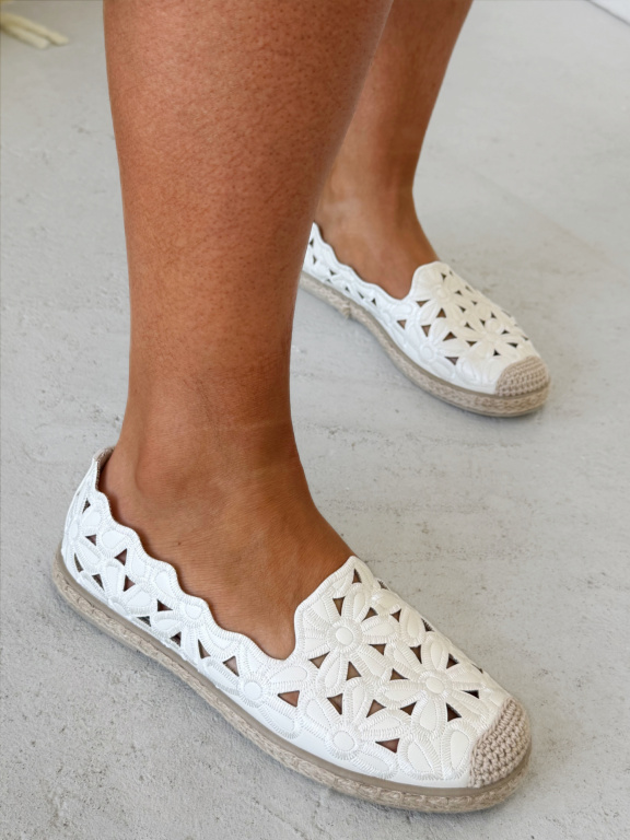Espadrilky vykrajované - bílé 