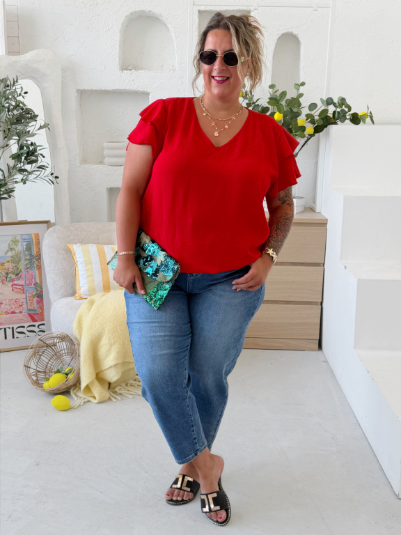 Halenkové tričko Modish do 3XL červené
