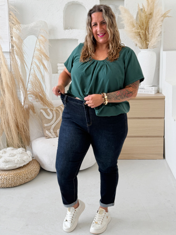 Superelastické džíny tmavý denim do 4XL