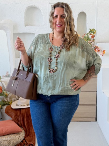 Lehounká halenka Lea do 4XL - khaki