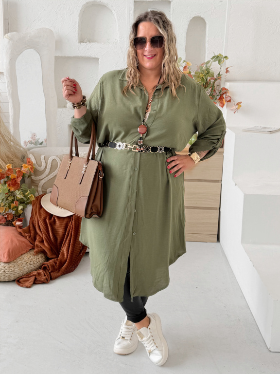 Dlouhá košile Lenny do 4XL - khaki