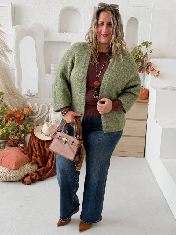 Cardigan Fly do 3XL - zelenkavý