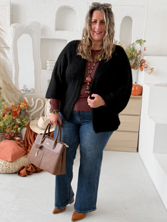 Cardigan Fly do 3XL - černý