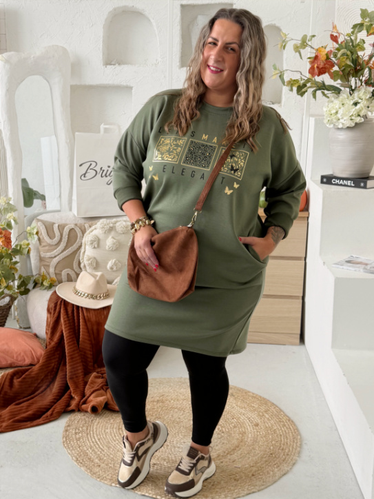 Tunikové šaty Symbol do 4XL - khaki