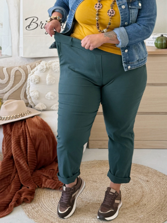 Elastické kalhoty Hope do 4XL - smaragdové