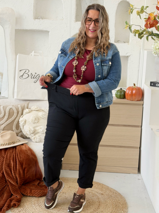 Elastické kalhoty Hope do 4XL - černé