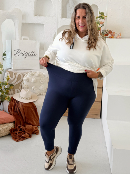 Bambusové 7/8 legíny až na 5XL - tmavě modré