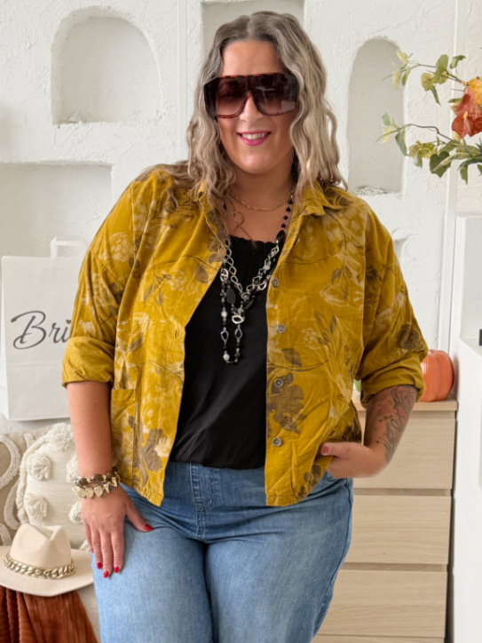 Manšestrová košile Limba do 3XL - žlutá