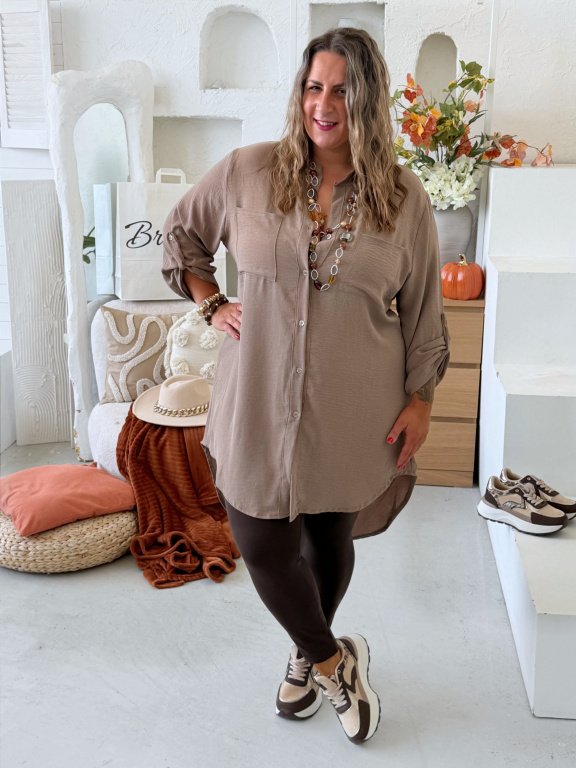 Lehounká oversize košile do 3XL velikosti nemačkavá - fango