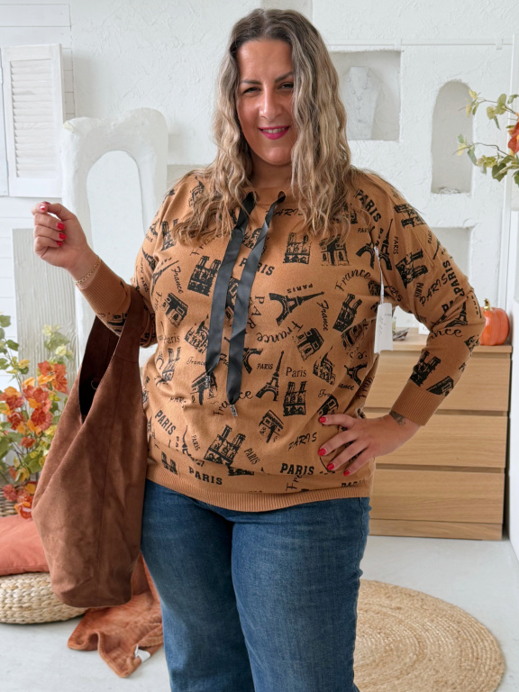 Svetr Paris do 3XL - camel