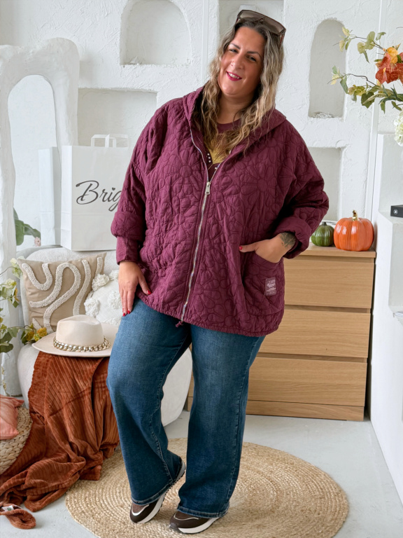 Podzimní prošívaná bunda Jolly do 4XL - vínová