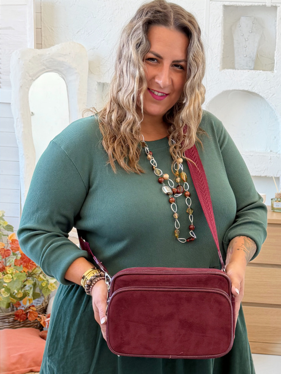 Crossbody kabelka Gabriel broušená eko kůže - vínová