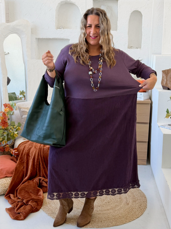 Bavlněné šaty Julia do 4XL - fialové