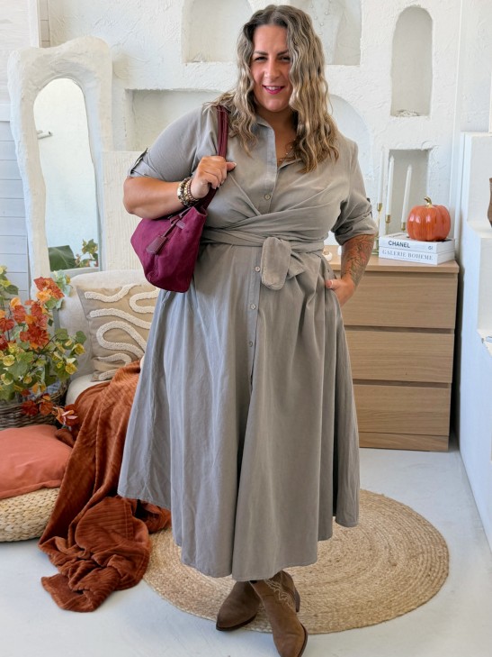 Zavinovací áčkové šaty Manšestr Susan do 3XL - fango