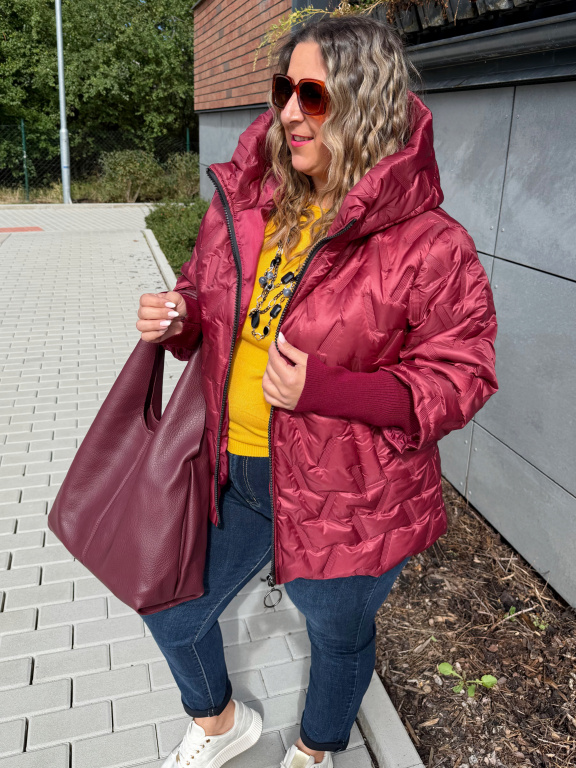 Přechodová bunda Trendy do 3XL - vínová