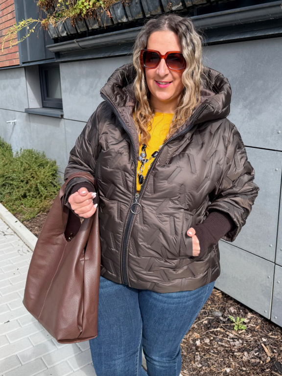 Přechodová bunda Trendy do 3XL - čokoládová
