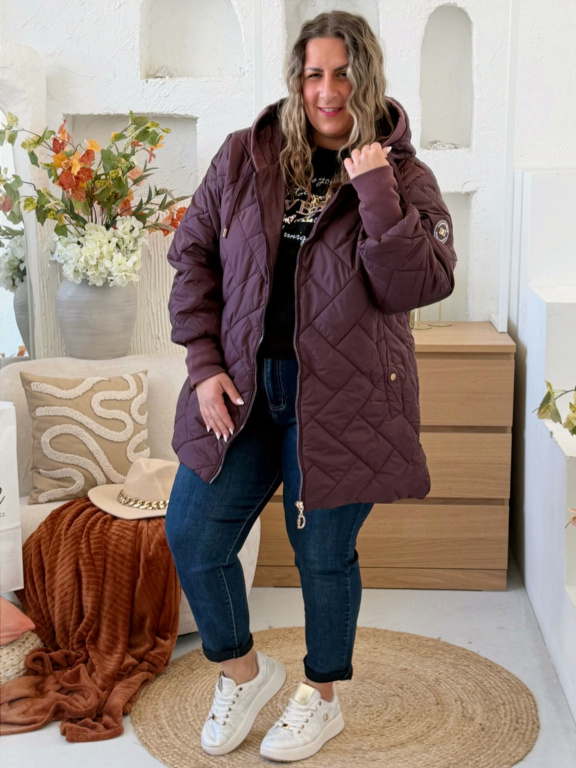 Přechodová - zimní bunda do 6XL - fialová