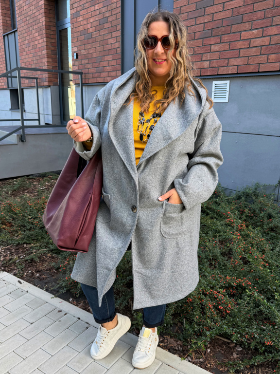 Oversize kabát Margot do 5XL - šedý