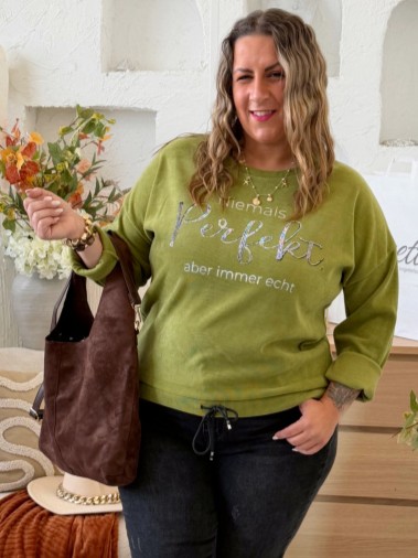 Mikina Perfect do 3XL - limetka