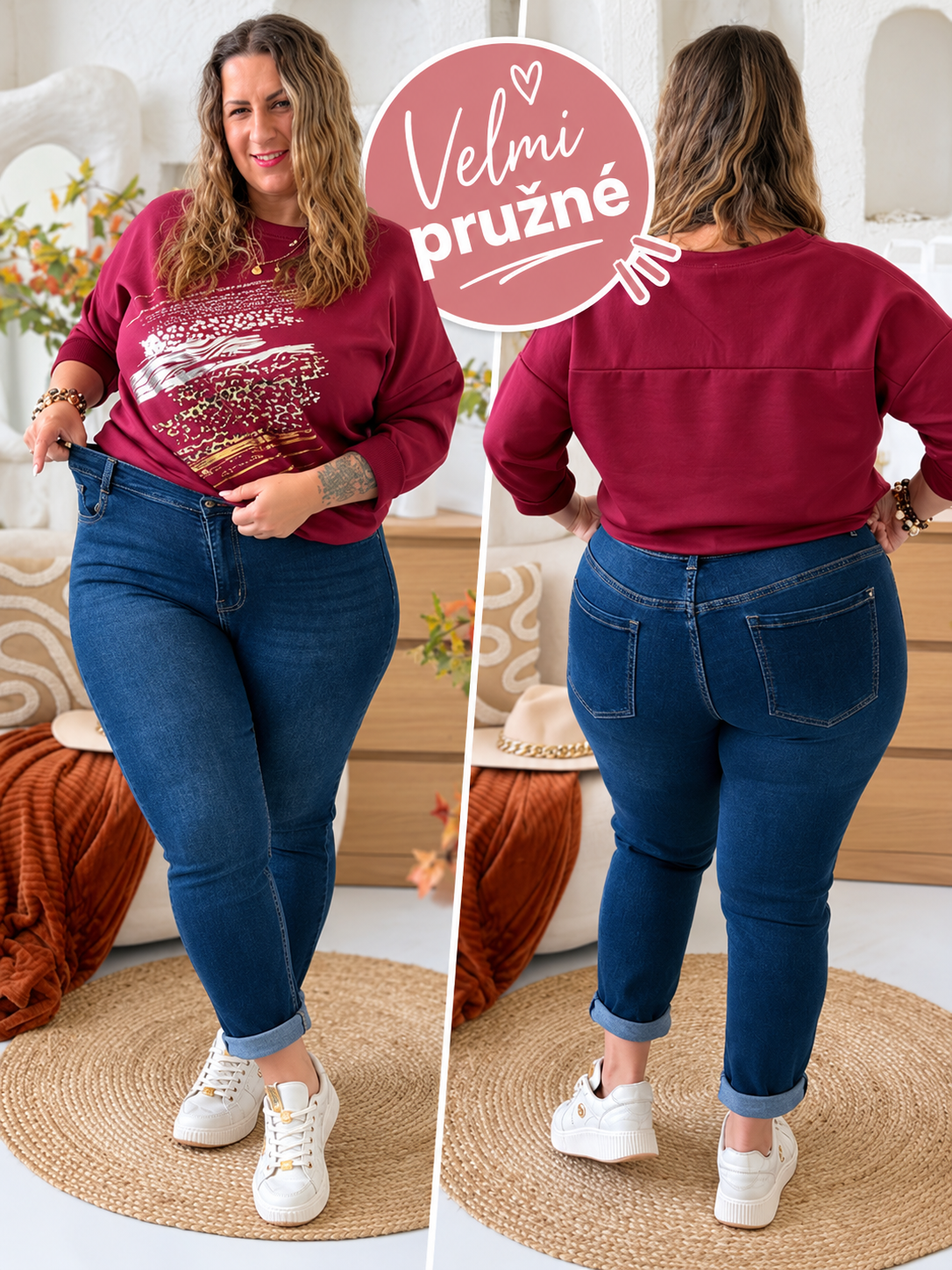 Elastické džíny Mom fit Emily do 4XL