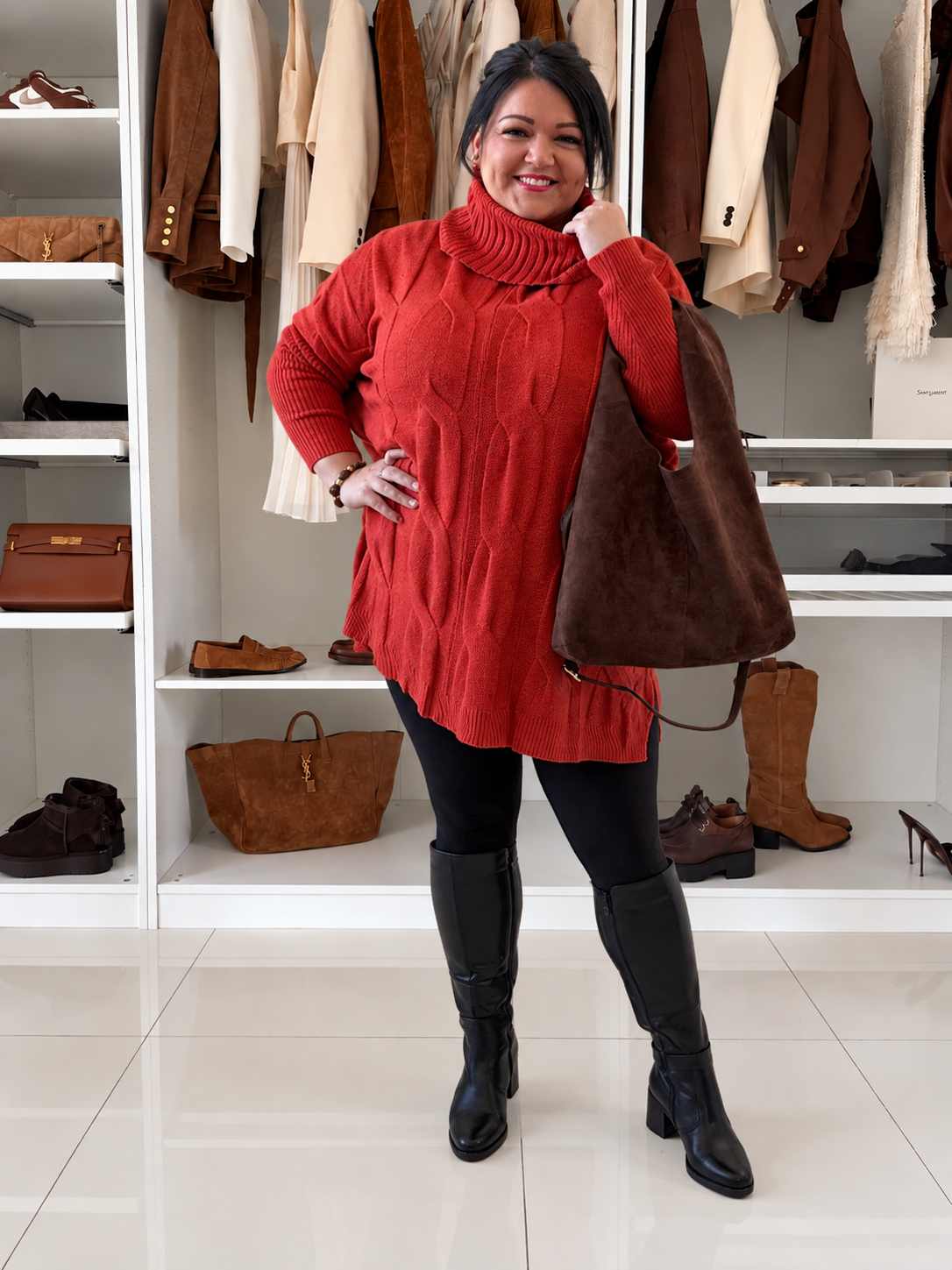 Oversize rolák Sofie do 4XL - dýňový
