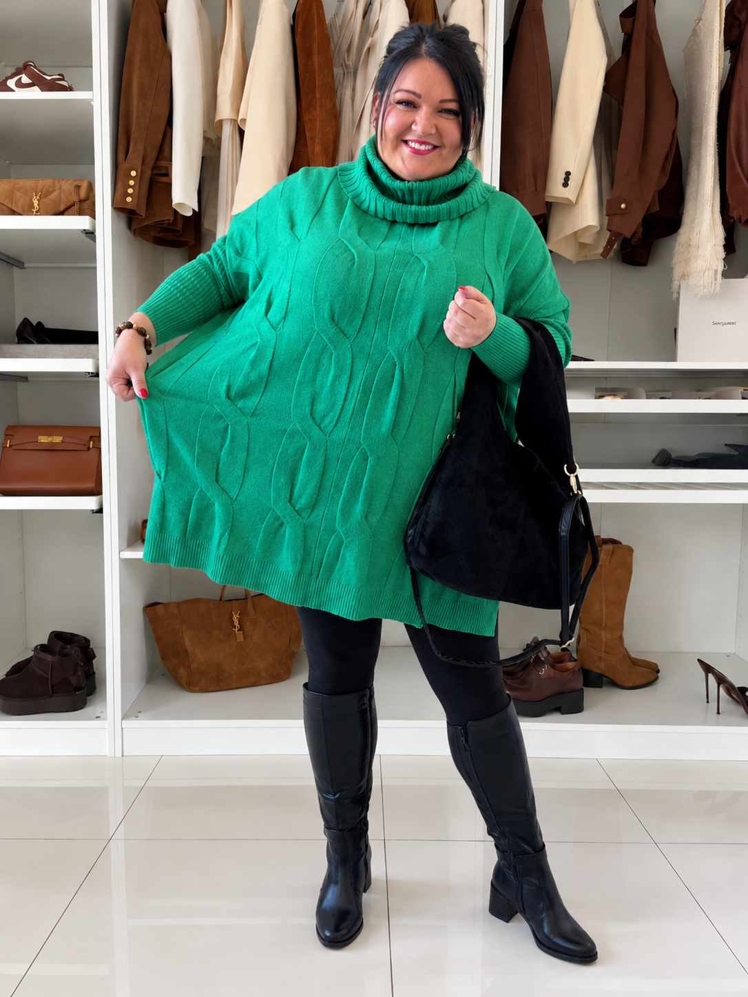 Oversize rolák Sofie do 4XL - zelený