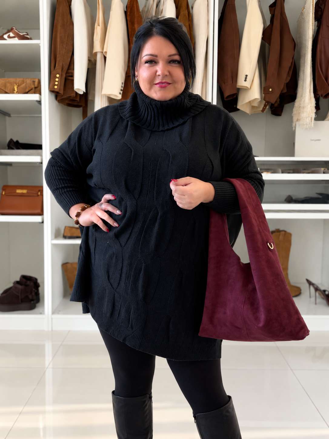 Oversize rolák Sofie do 4XL - černý