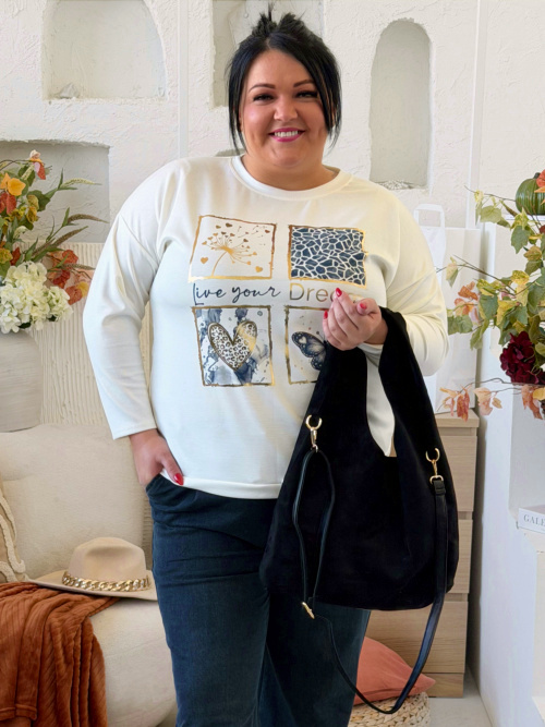 Máslová mikina Dream do 3XL - krémová
