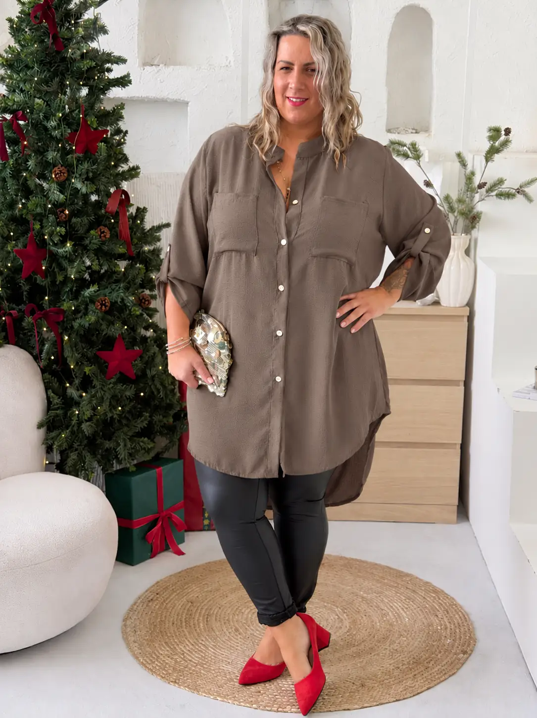 Lehounká oversize košile do 3XL velikosti nemačkavá - fango