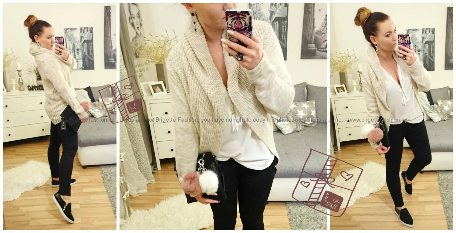 Stylový cardigan Italy - pletený s kapucou