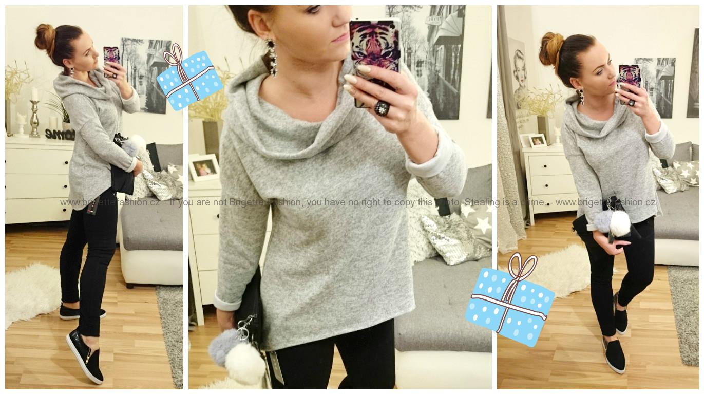 Stylová mikina s komínovou kapucí Jane