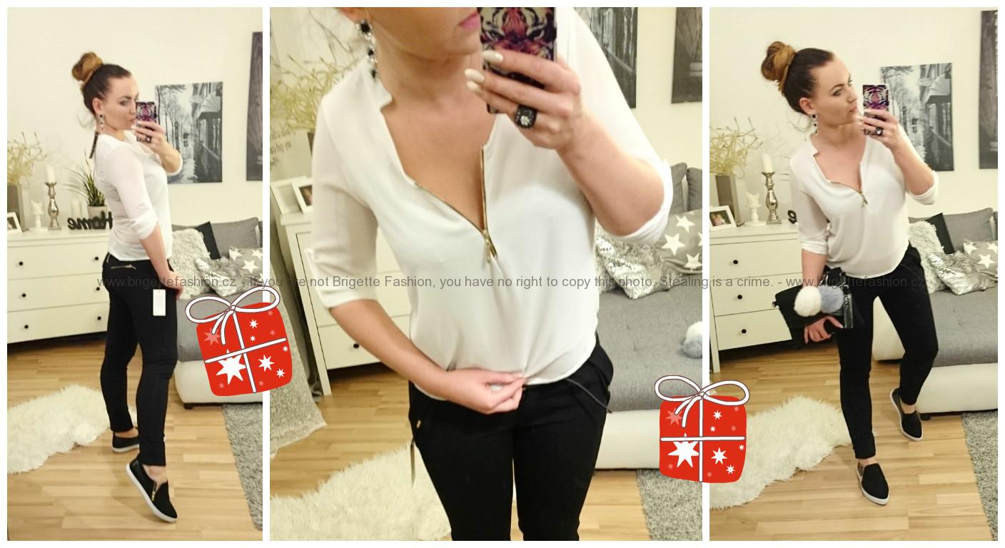 Šifonová halenka S/M bílá