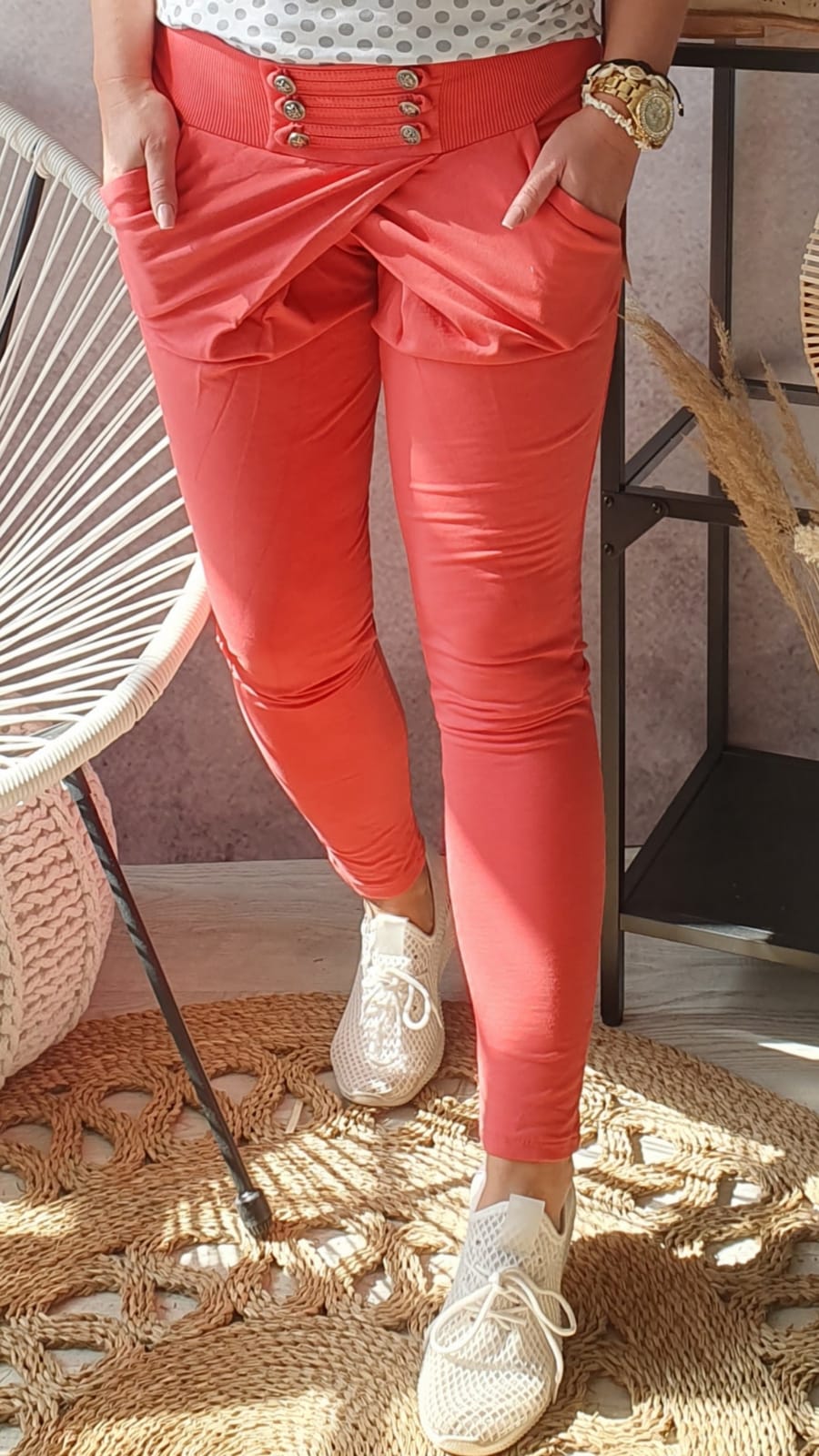 Kalhoty Uniform - korálové