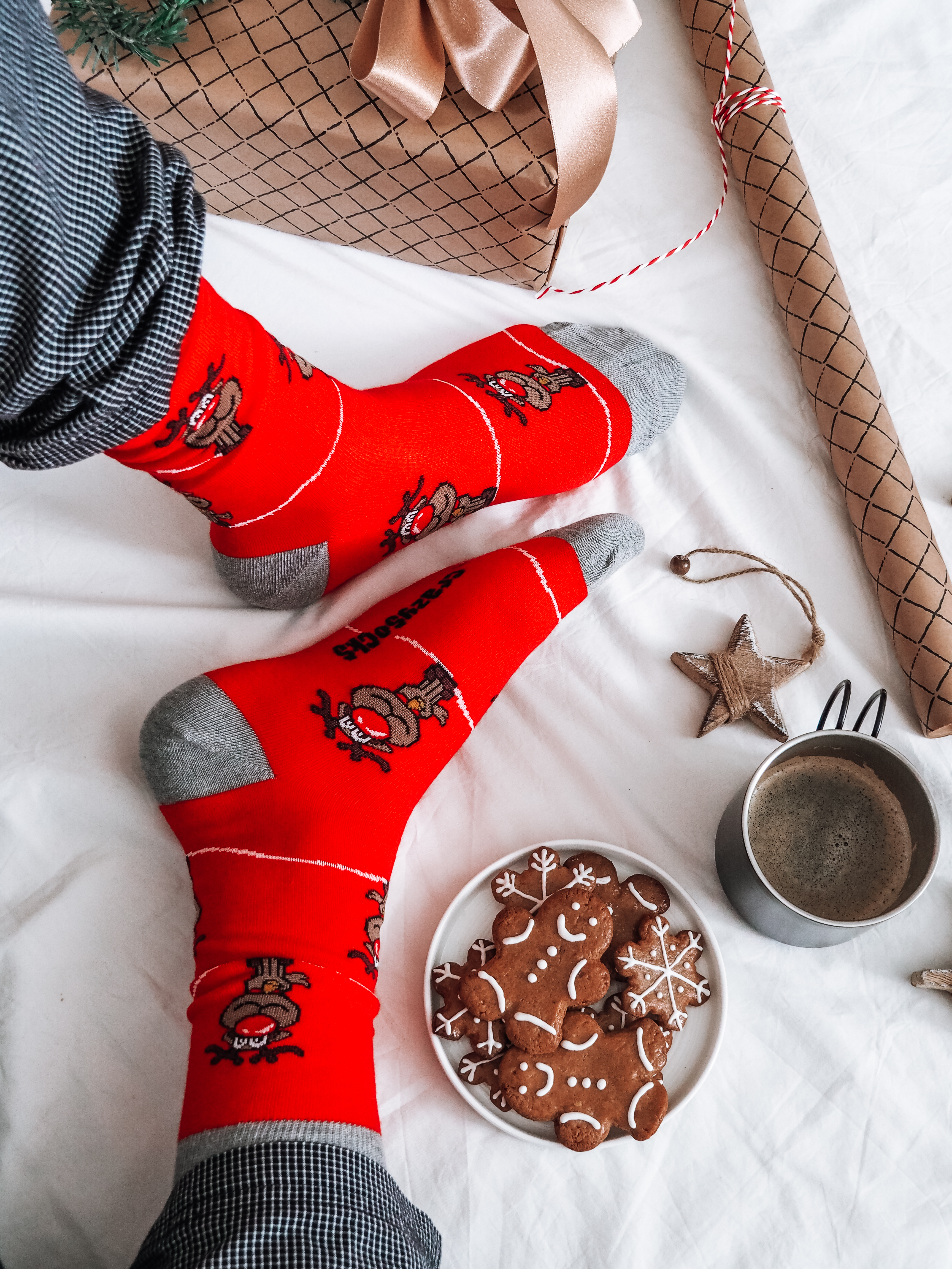 Vánoční ponožky Christmas Reindeers red