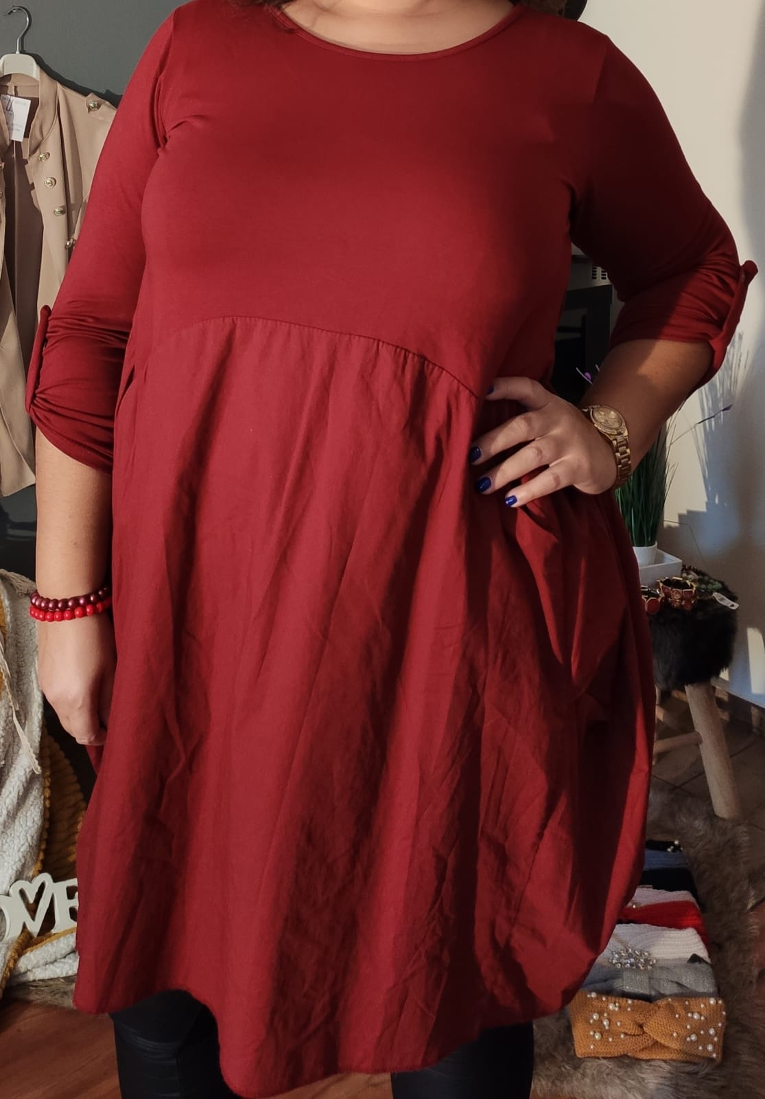 Tunikové šaty Timotha - červené