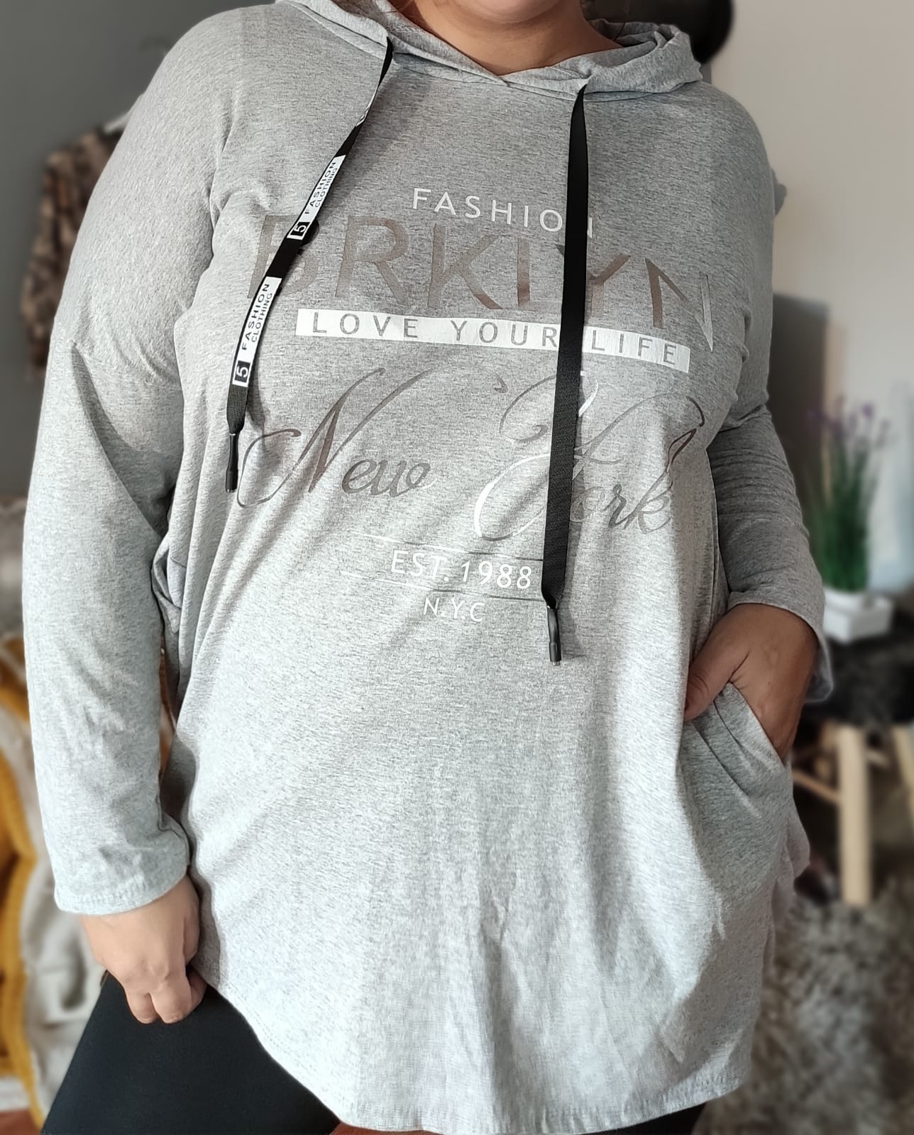 Mikina Fashion - šedá 