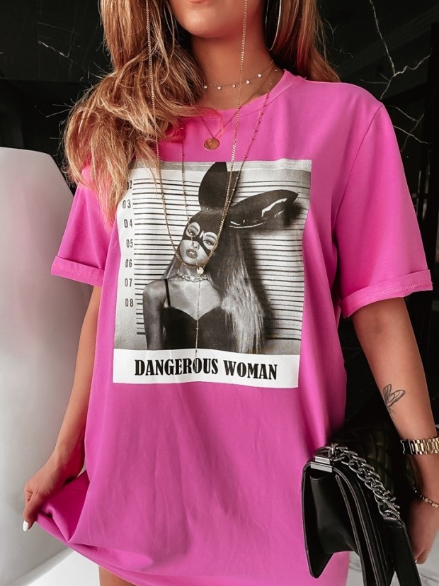 Tunikové tričko Dangerous Woman - růžové