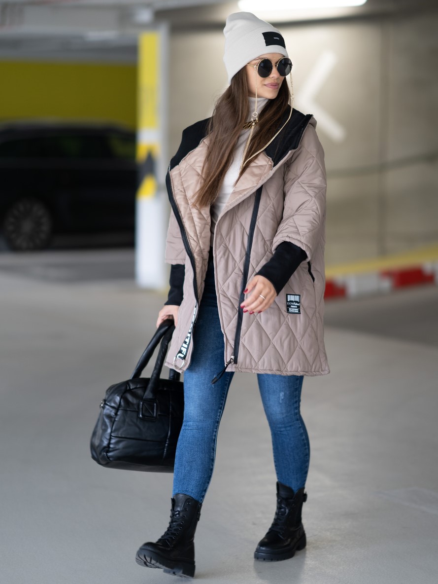 Prodloužená bunda Style - nude