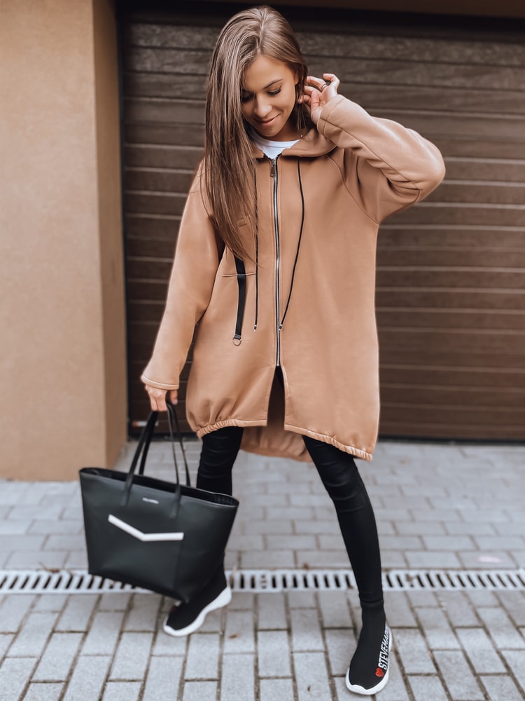 Oversize mikina Black Cord camel