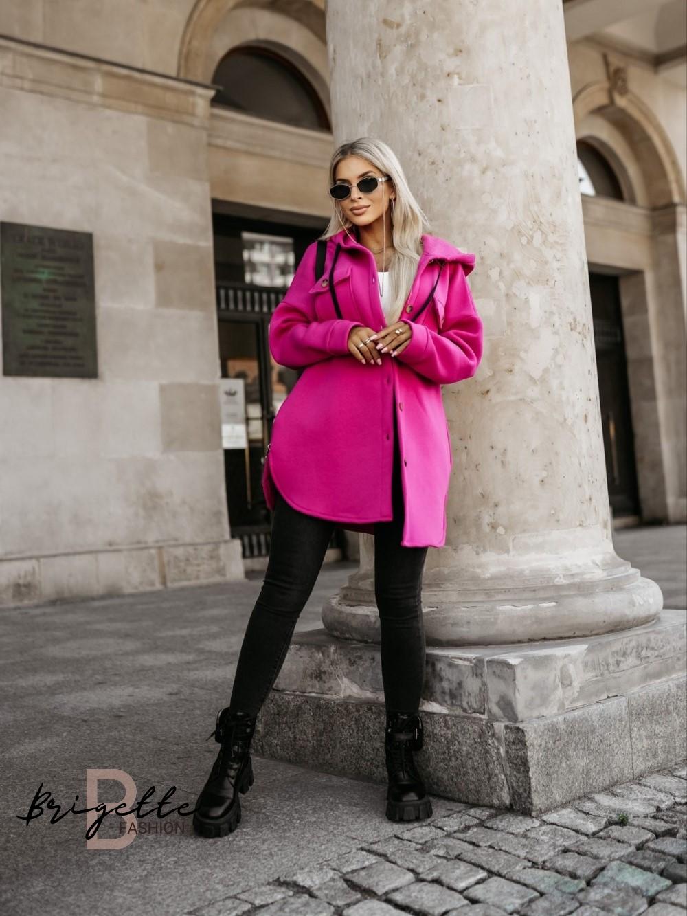 Flaušový kabátek Daily fuchsia